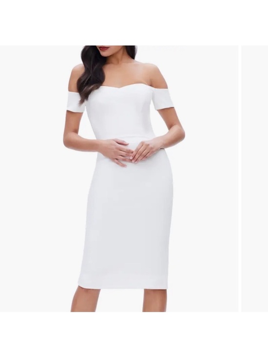 Dress the Population Dresses & Skirts - Off-Shoulder White Sheath Dress